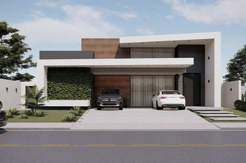 Casa con diseño moderno y cochera - PLANOS HOY