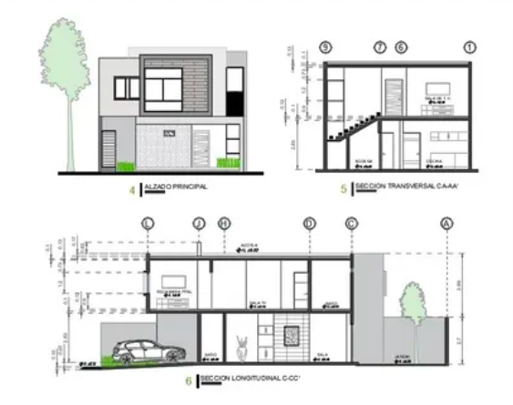 Plano de casa moderna para terreno 8x20m - PLANOS HOY