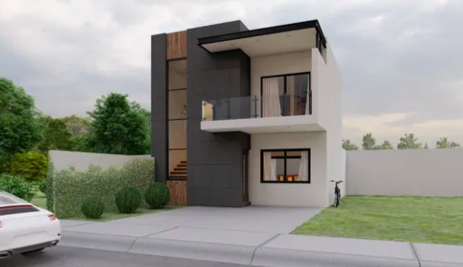 Plano de casa moderna para terreno 7x15m - PLANOS HOY