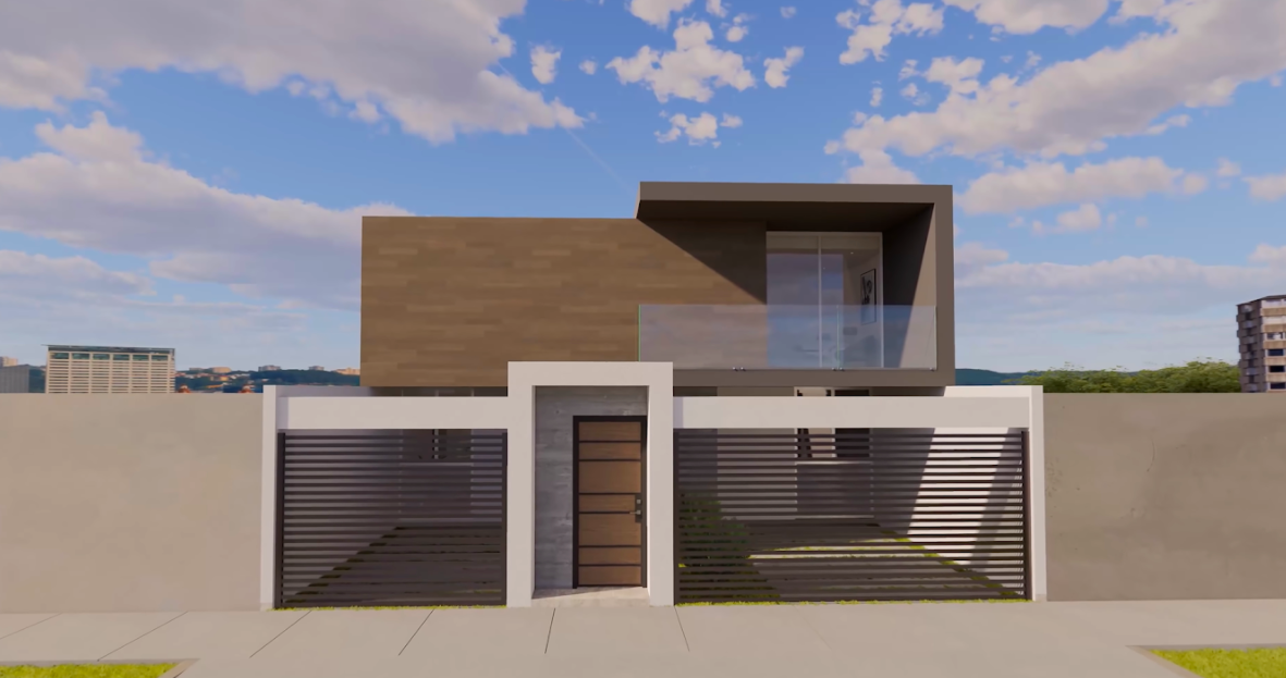 Plano de casa moderna para terreno 10x20m - PLANOS HOY