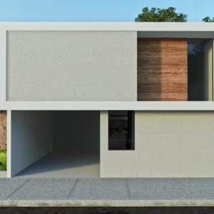 Plano de casa moderna para terreno 8x10m